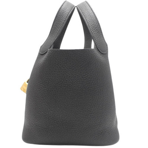 Picotin Lock PM Taurillon Clemence Leather Tote Bag with Gold Hardware and Double Stamp
