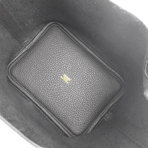 Picotin Lock PM Taurillon Clemence Leather Tote Bag with Gold Hardware and Double Stamp