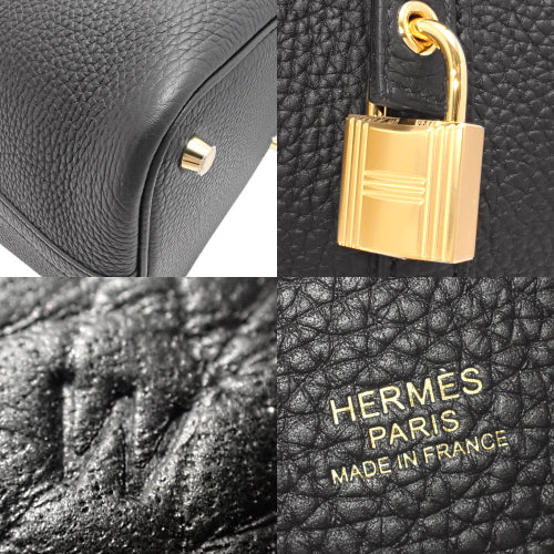 Picotin Lock PM Taurillon Clemence Leather Tote Bag with Gold Hardware and Double Stamp