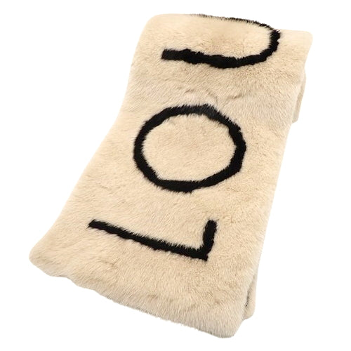 Echarpe Calligram 毛皮徽标水貂 M70874