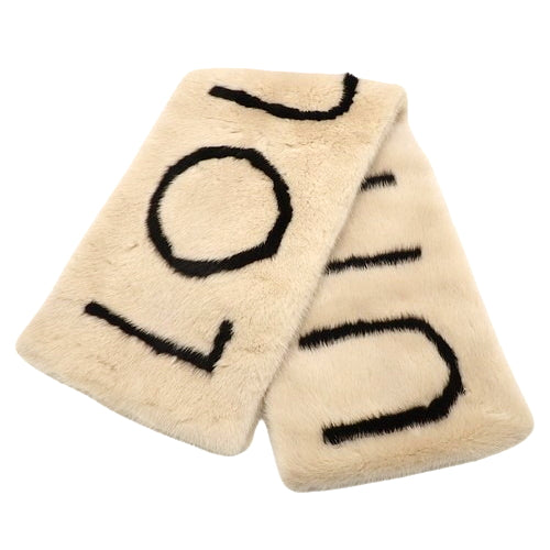 Echarpe Calligram 毛皮徽标水貂 M70874