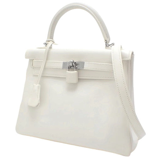 ケリー 25 (内縫い) スイフト パラジウム金具 ホワイト シルバー金具 □K刻印