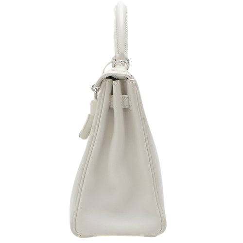 ケリー 25 (内縫い) スイフト パラジウム金具 ホワイト シルバー金具 □K刻印