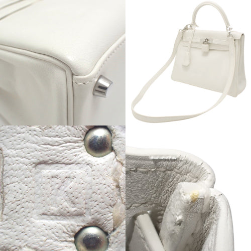 ケリー 25 (内縫い) スイフト パラジウム金具 ホワイト シルバー金具 □K刻印