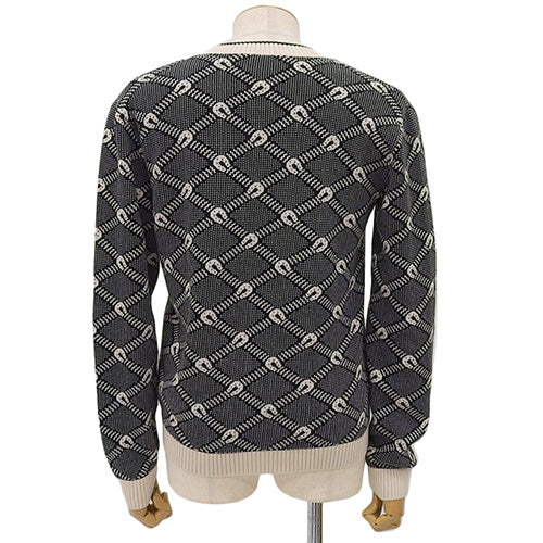 马蹄形V领针织衫(M)