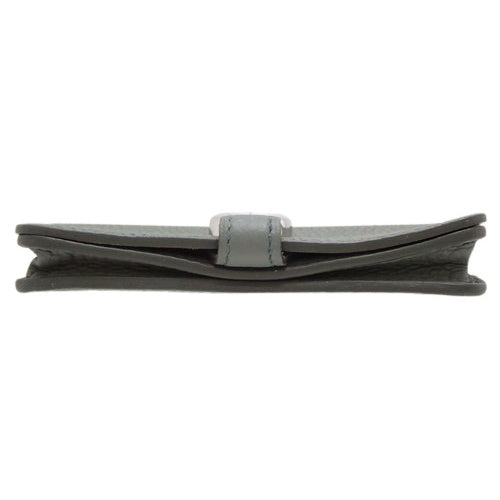 Dogon card case, Togo leather, palladium hardware, Vert Amande color, silver hardware, D-stamp.