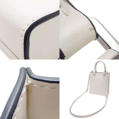 压纹三角形徽标两用皮革单肩包 1BA333