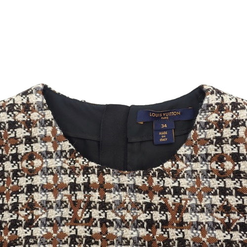 粗花呢连衣裙,34码,RW222W,短袖