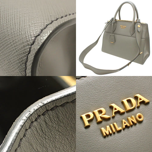 パラディグムバッグ サフィアーノレザー カーフ SAFFIANO+CITY CARF MERCURIO 1BA103 2WAY ショルダー 肩掛け