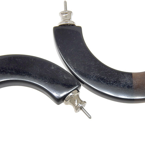 水牛角耳环,配钯金配件