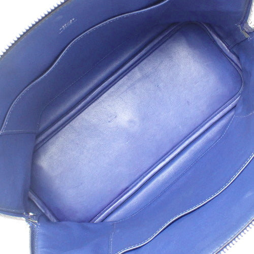 Bolide 1923 30 Blue Electric Bag in Palladium with Taurillon Nobillo and Silver Hardware, C Stamp, 2-Way Shoulder Bag