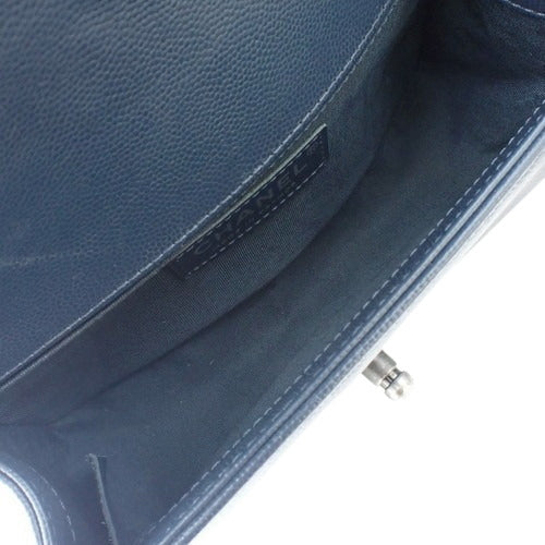 Boy Chanel Small Chain Shoulder Bag, Caviar Skin, Navy, A67085, Shoulder Bag, Crossbody, Matelasse