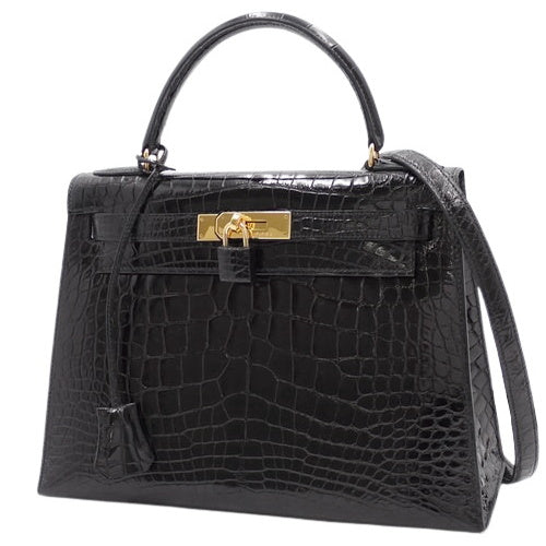 Kelly 28 (External Stitching) Alligator/Crocodile Leather with U Stamp