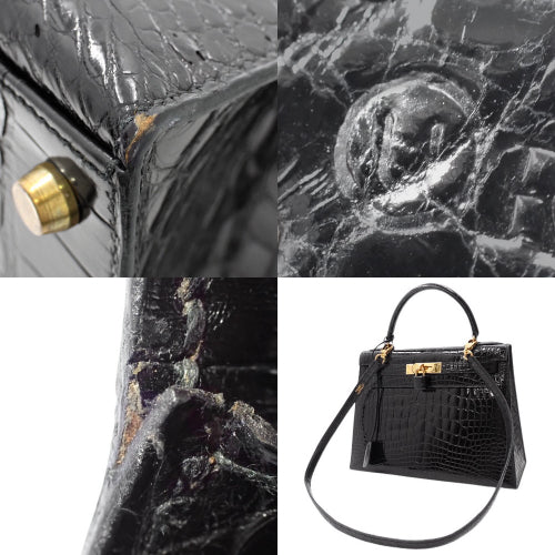 Kelly 28 (External Stitching) Alligator/Crocodile Leather with U Stamp