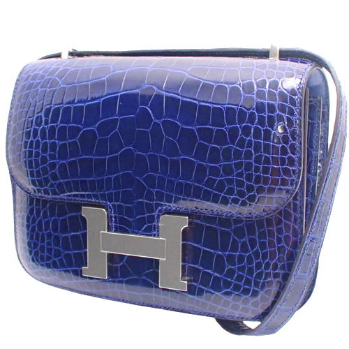 コンスタンス 3 ミニ コンスタンス18 アリゲーター クロコダイル パラジウム金具 ブルーエレクトリック A刻印