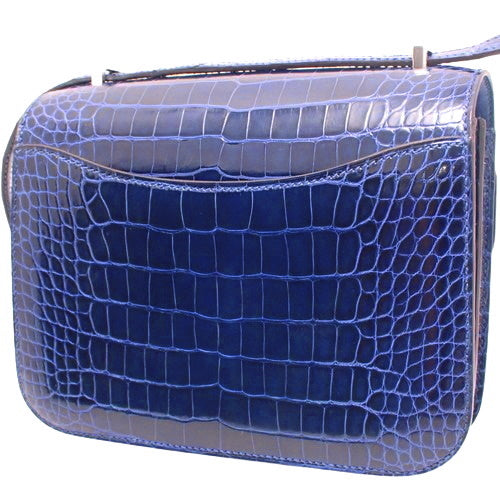 コンスタンス 3 ミニ コンスタンス18 アリゲーター クロコダイル パラジウム金具 ブルーエレクトリック A刻印