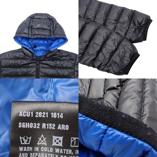 2021 款轻便羽绒服,48 码,带连帽和徽标牌