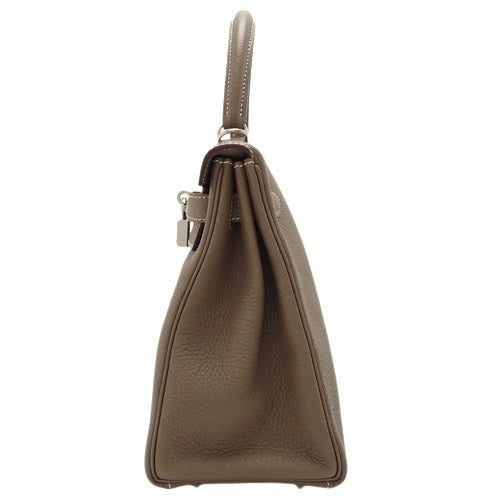 Kelly 28(内缝线)Togo,钯金配件,象牙白/象牙白,X 印章