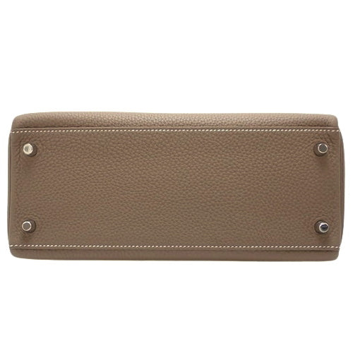 Kelly 28(内缝线)Togo,钯金配件,象牙白/象牙白,X 印章