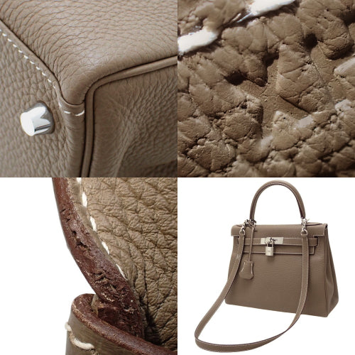 Kelly 28(内缝线)Togo,钯金配件,象牙白/象牙白,X 印章