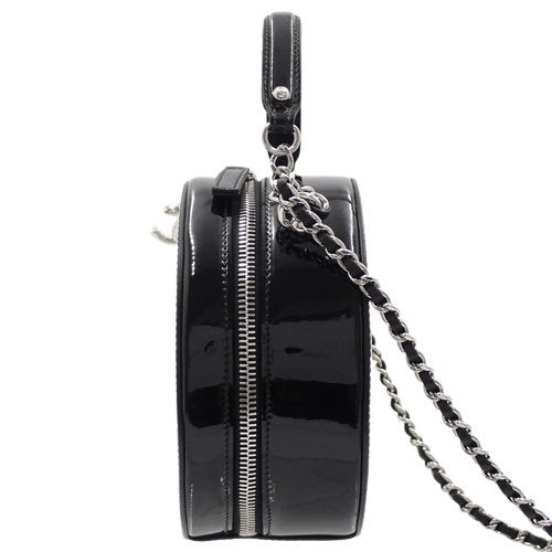 圆形链条单肩包 漆皮/漆皮