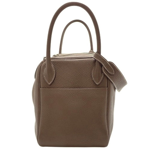 Lindy 30,Taurillon Clemence皮革,钯金五金件,Etoupe/Etaupe色,银色五金件,A刻印。