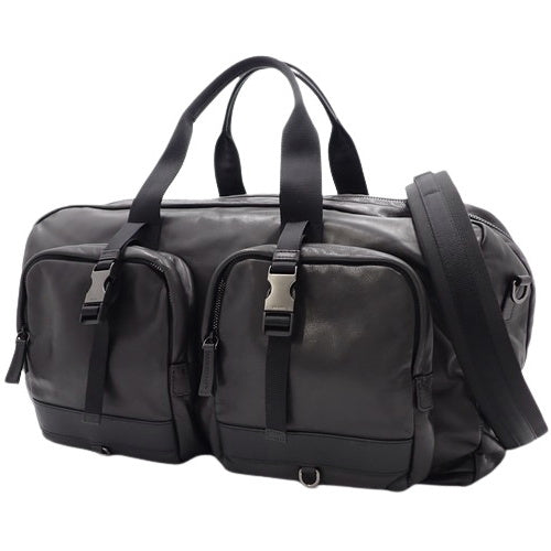 Logo Plate Boston Bag Travel Bag Leather