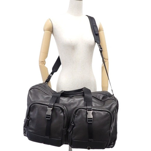 Logo Plate Boston Bag Travel Bag Leather