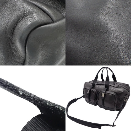 Logo Plate Boston Bag Travel Bag Leather