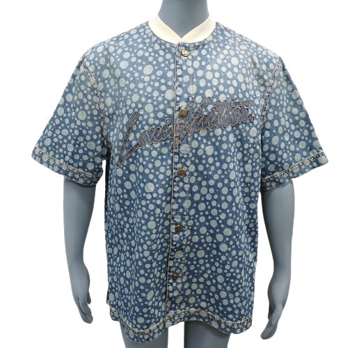 LV×YK インフィニティ ドット デニムシャツ 2023年 M RM232 ベースボールシャツ 草間彌生コレクション コラボ