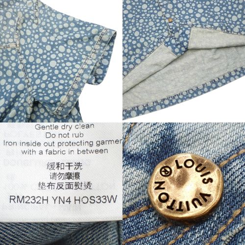 LV×YK インフィニティ ドット デニムシャツ 2023年 M RM232 ベースボールシャツ 草間彌生コレクション コラボ
