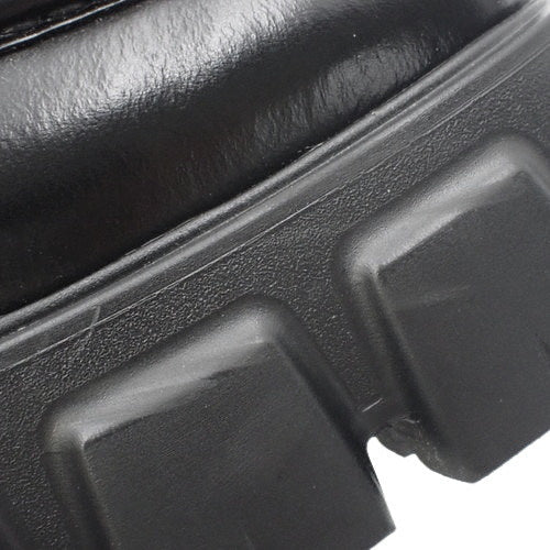 モノリス ブラッシュドレザー ポインテッドトゥ 37 厚底 トライアングルロゴ