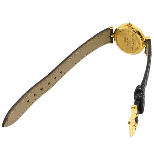 122632B2 经典款 黄金/皮革 石英 白色 表圈 钻石