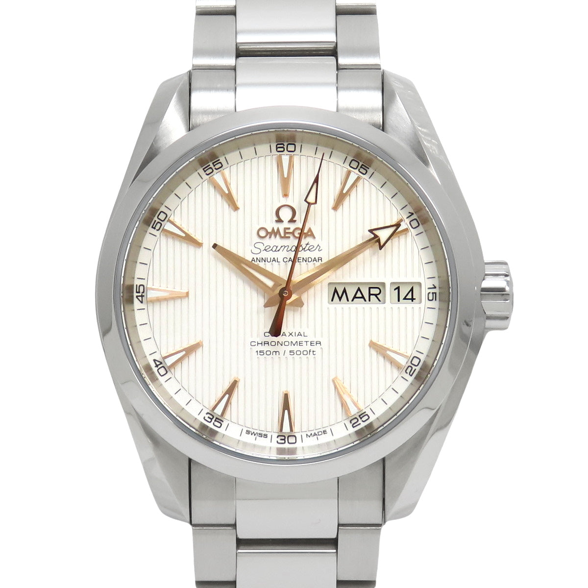 231.10.39.22.02.001 Seamaster Aqua Terra 150 SS Automatic White Annual Calendar