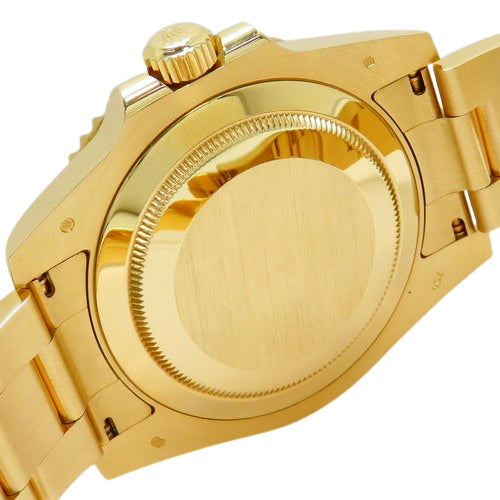 116618LB潜航者型日期型腕表,黄金材质,随机编号,自动上链,蓝色表盘。