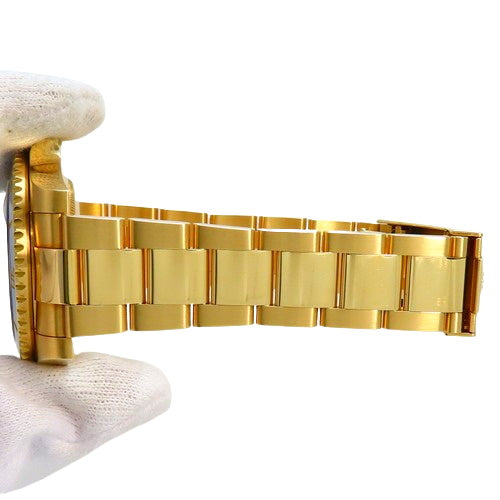 116618LB潜航者型日期型腕表,黄金材质,随机编号,自动上链,蓝色表盘。