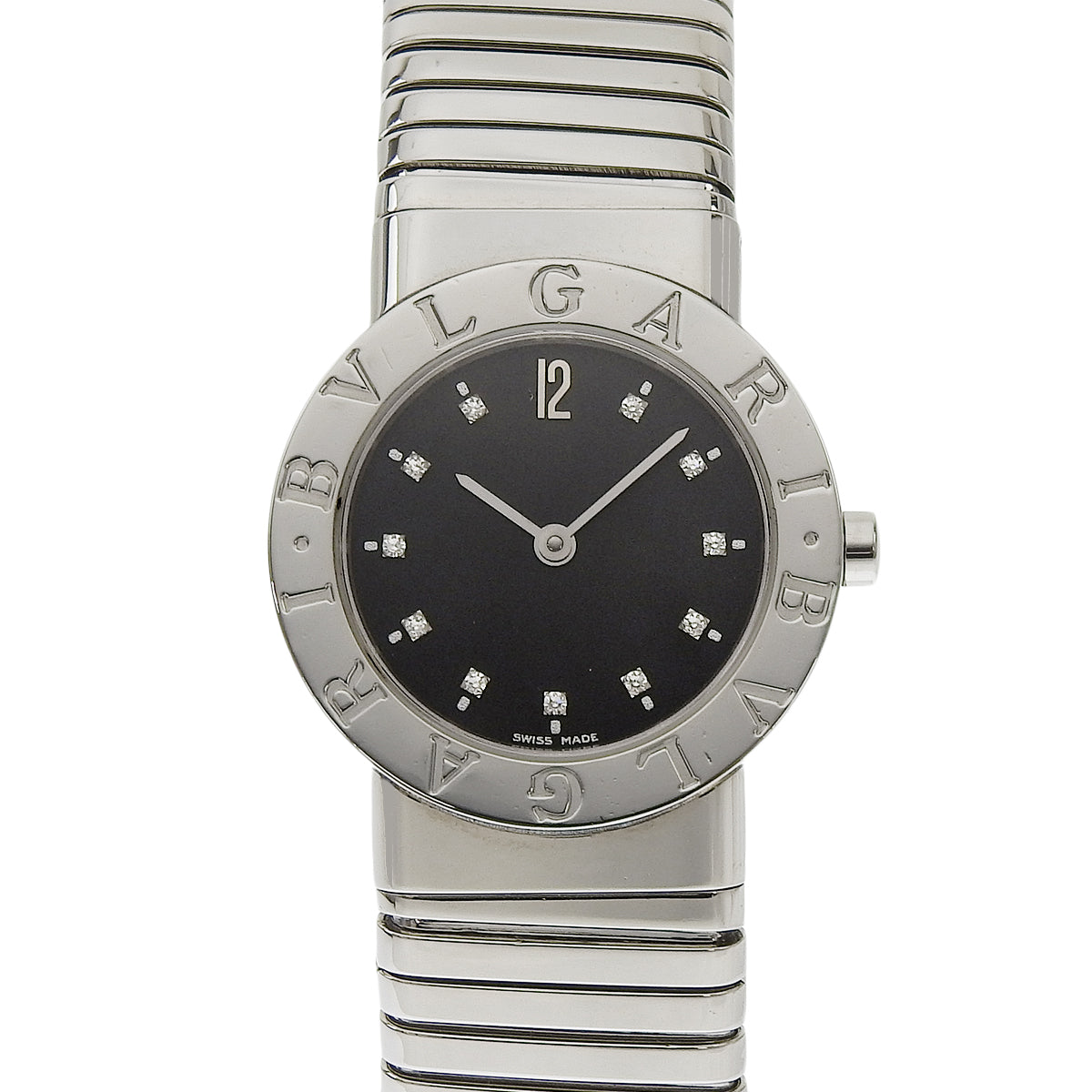 Tubogas BB262TS 不锈钢镶钻石英女表