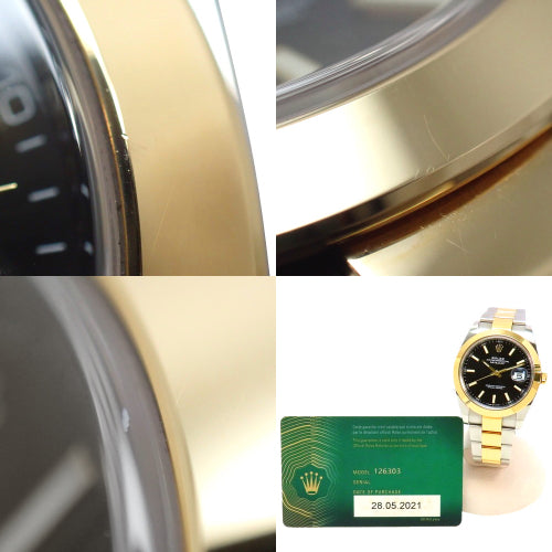 126303 日志型腕表 精钢/黄金 随机编号 自动上链 黑色