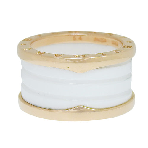 B-zero1 戒指,18K 玫瑰金,PG,白色陶瓷,配饰,珠宝,B-zero1