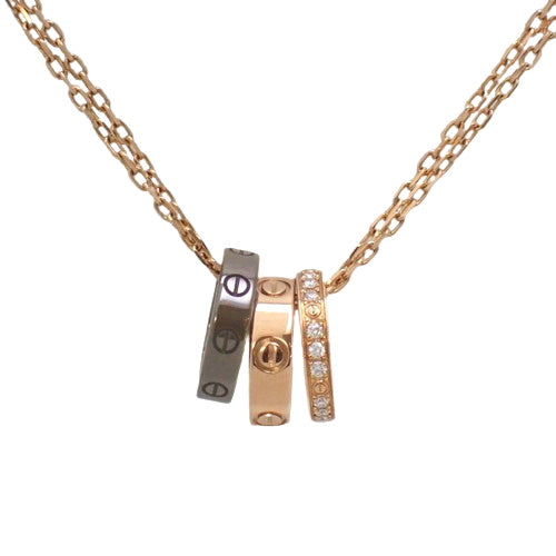 Love Three Hoop Diamond K18 Pink Gold PG Ceramic