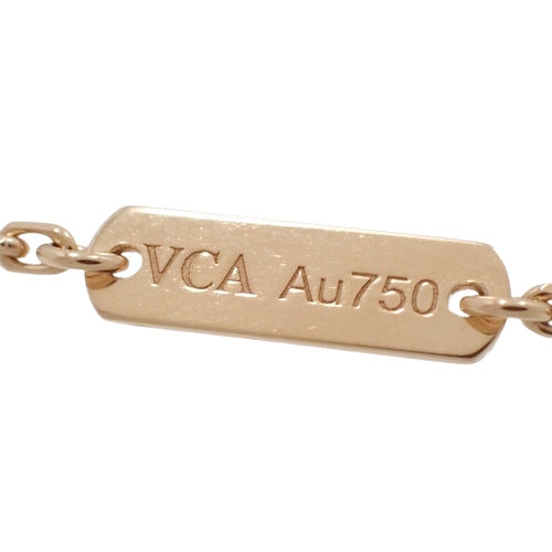 复古 Alhambra 项链,带靶心和钻石,18K 玫瑰金,PG 花朵和三叶草图案