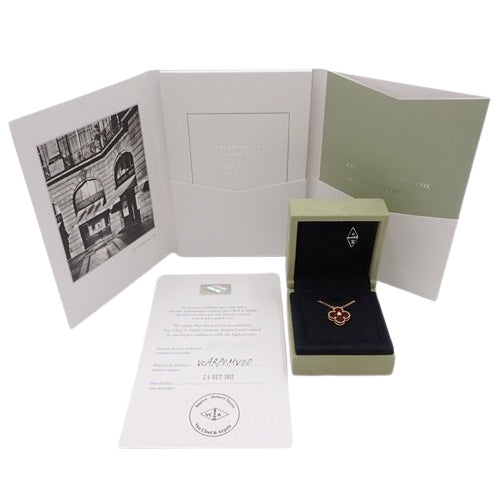 复古 Alhambra 项链,带靶心和钻石,18K 玫瑰金,PG 花朵和三叶草图案