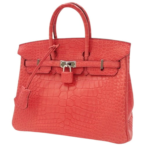 バーキン 25 アリゲーターマット パラジウム金具 クロコダイル ブーゲンビリア シルバー金具 □O刻印