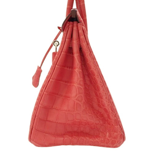 バーキン 25 アリゲーターマット パラジウム金具 クロコダイル ブーゲンビリア シルバー金具 □O刻印