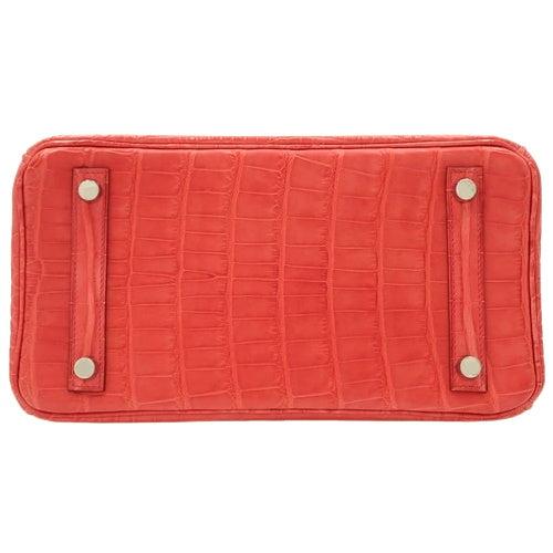 バーキン 25 アリゲーターマット パラジウム金具 クロコダイル ブーゲンビリア シルバー金具 □O刻印