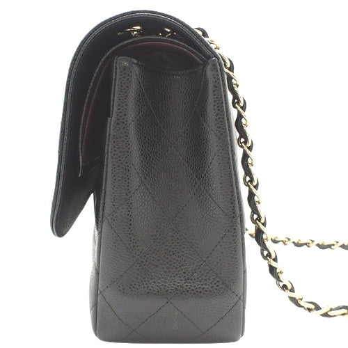 Matelasse Classic Large Handbag, Caviar Skin/Grained Calfskin, Black, A58600-Y01864-C3906, 2-way, Double Flap, Coco Mark.