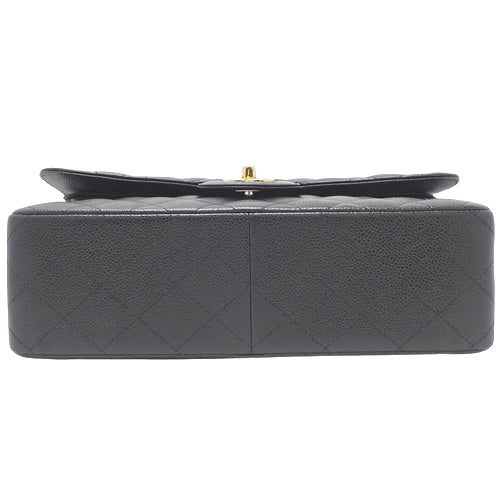 Matelasse Classic Large Handbag, Caviar Skin/Grained Calfskin, Black, A58600-Y01864-C3906, 2-way, Double Flap, Coco Mark.