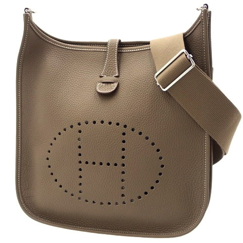 【未使用】エヴリン 3 PM トリヨンクレマンス パラジウム金具 エトゥープ/エトープ シルバー金具 W刻印