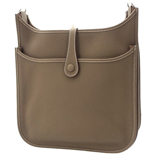 【未使用】エヴリン 3 PM トリヨンクレマンス パラジウム金具 エトゥープ/エトープ シルバー金具 W刻印