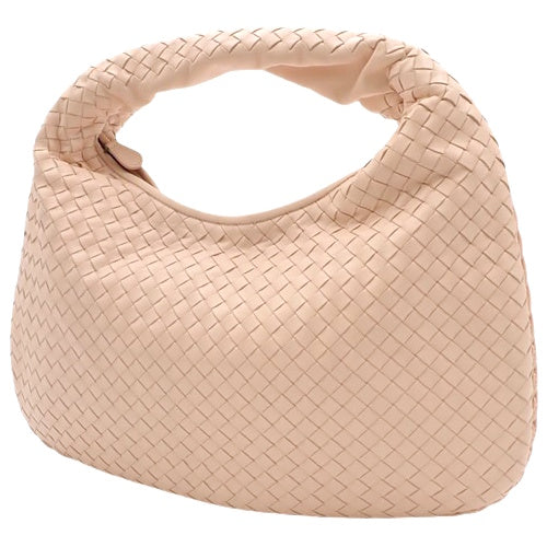 Intrecciato one-shoulder leather hobo bag